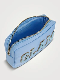 Small Nylon Pouch With Glam Lettering
