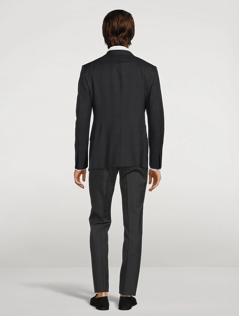Stretch Mouliné Jacket With Subtle Check