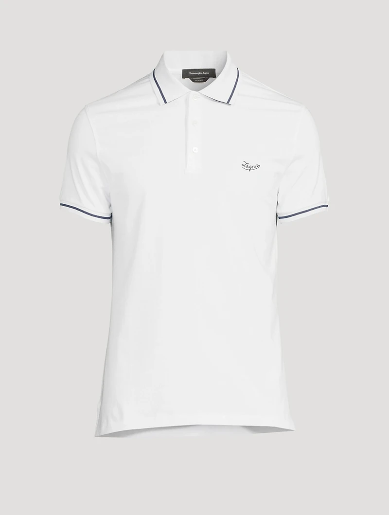 Cotton Stretch Polo With Logo