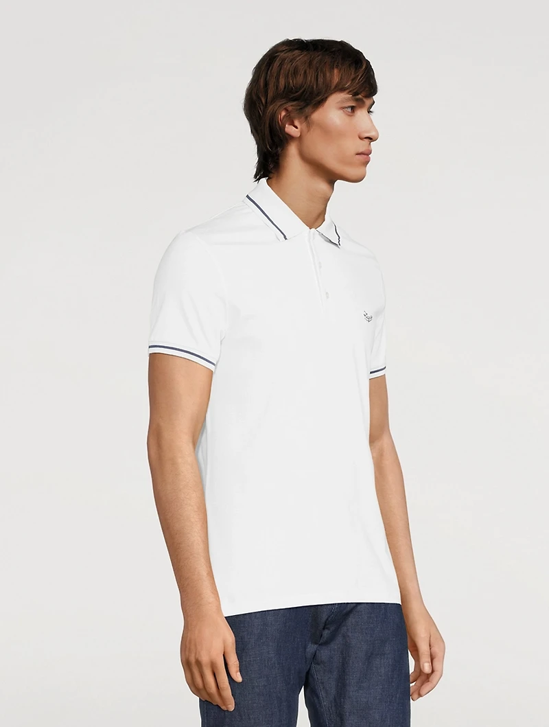 Cotton Stretch Polo With Logo