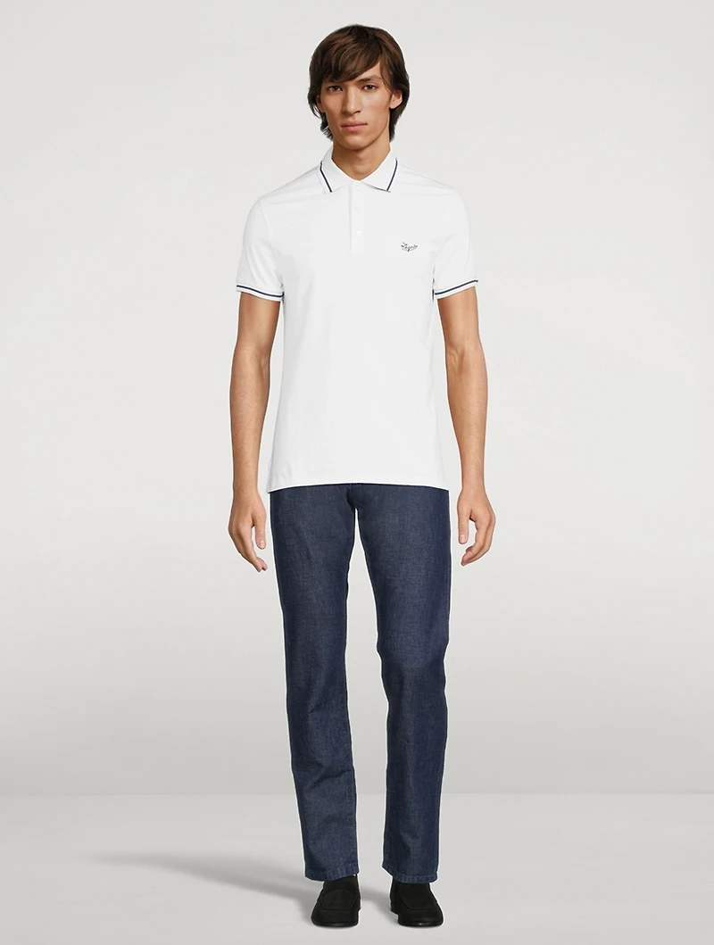 Cotton Stretch Polo With Logo