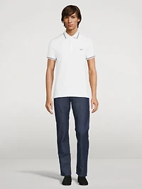 Cotton Stretch Polo With Logo