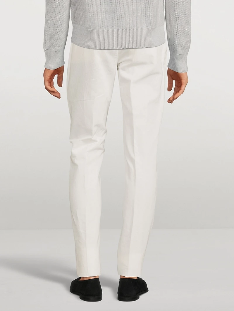 Cotton And Linen Chino Pants