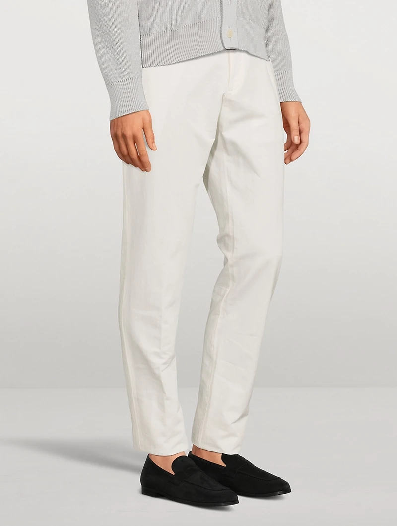 Cotton And Linen Chino Pants