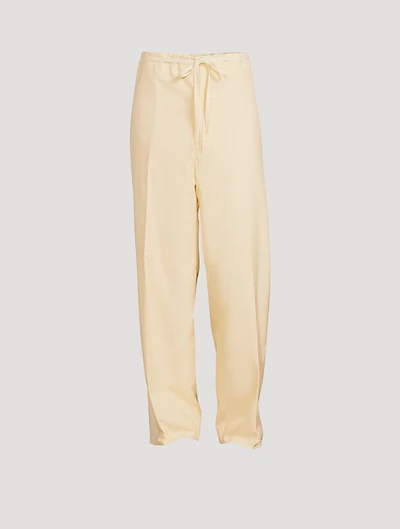 Cotton And Silk Wide-Leg Pants