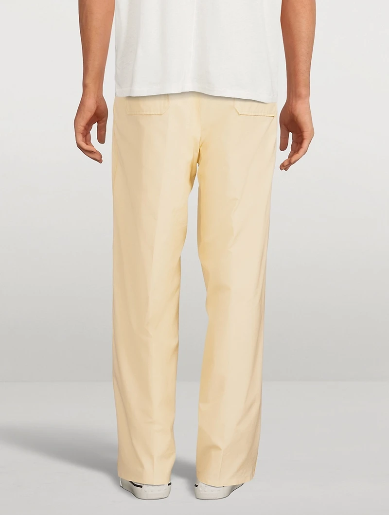 Cotton And Silk Wide-Leg Pants