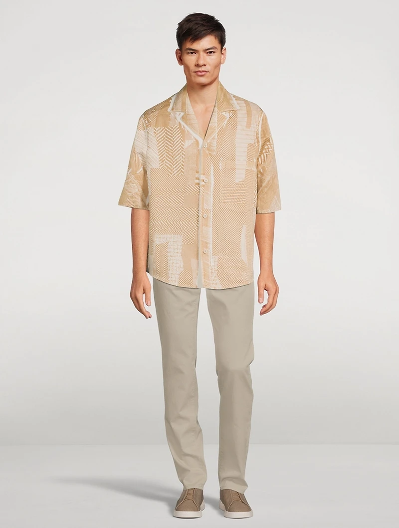 Cotton-Blend Jacquard Shirt