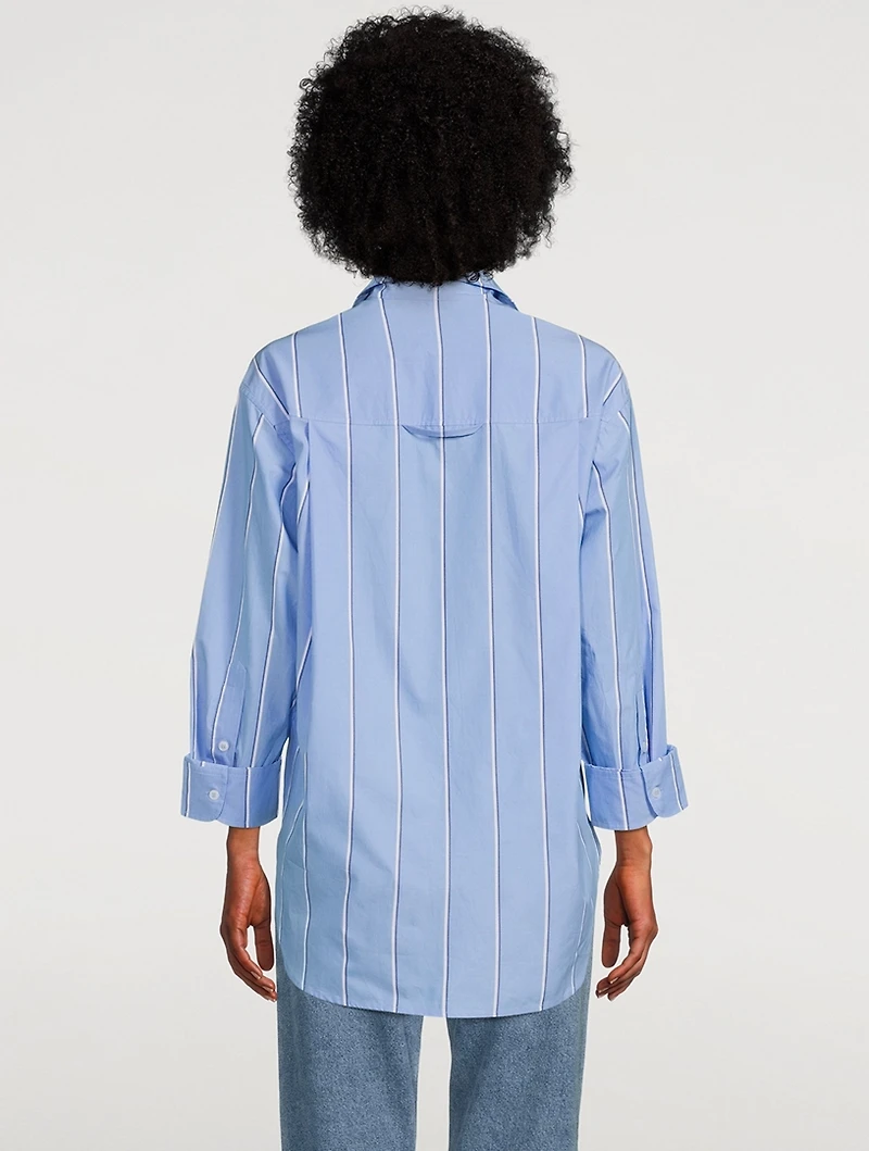 Kayla Cotton Shirt Stripe Print