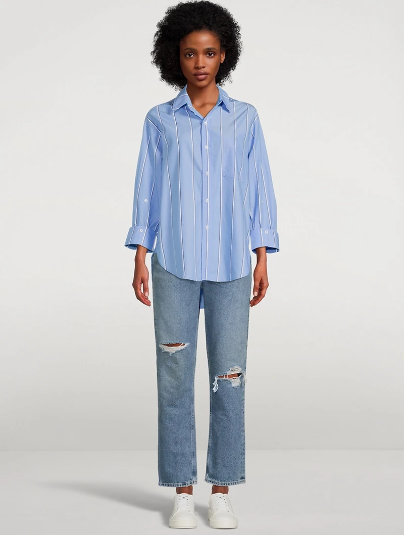 Kayla Cotton Shirt Stripe Print