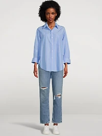 Kayla Cotton Shirt Stripe Print