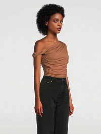Hilma Asymmetric Ruched Bodysuit