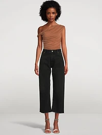 Hilma Asymmetric Ruched Bodysuit