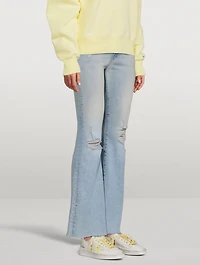 The Weekender Flare Jeans With Frayed Hem