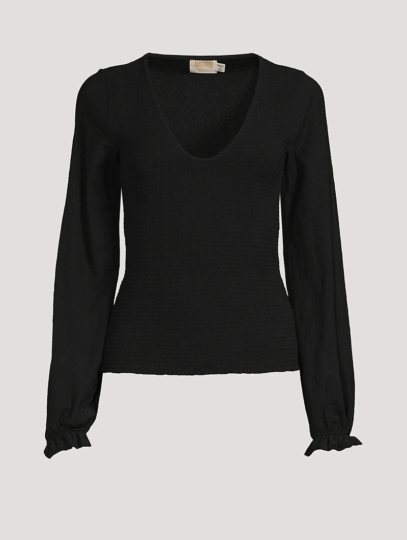 Bunny Smocked Long-Sleeve T-Shirt