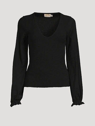 Bunny Smocked Long-Sleeve T-Shirt