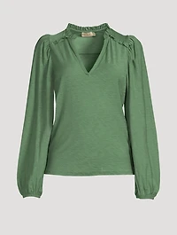 Claudine Yoked Long-Sleeve Top