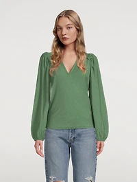 Claudine Yoked Long-Sleeve Top