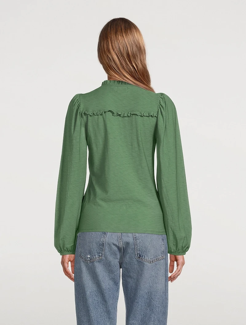 Claudine Yoked Long-Sleeve Top