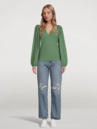 Claudine Yoked Long-Sleeve Top