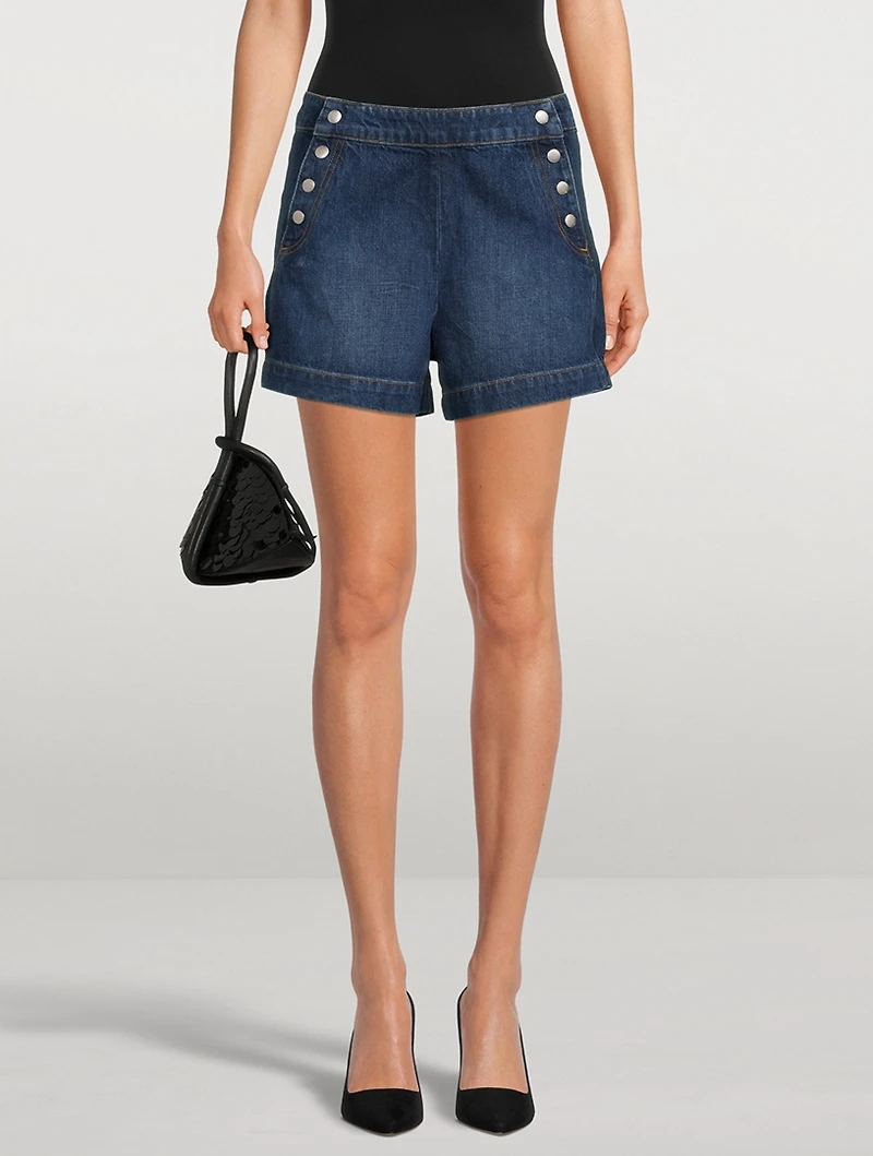 Sailor Snap Denim Shorts