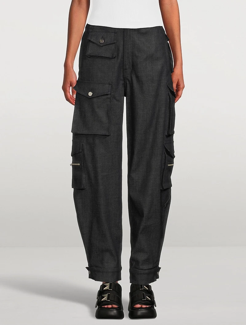 Denim Cargo Pants