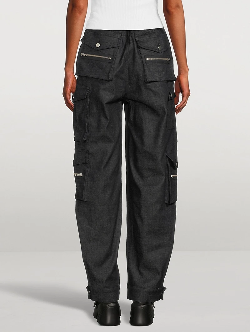 Denim Cargo Pants