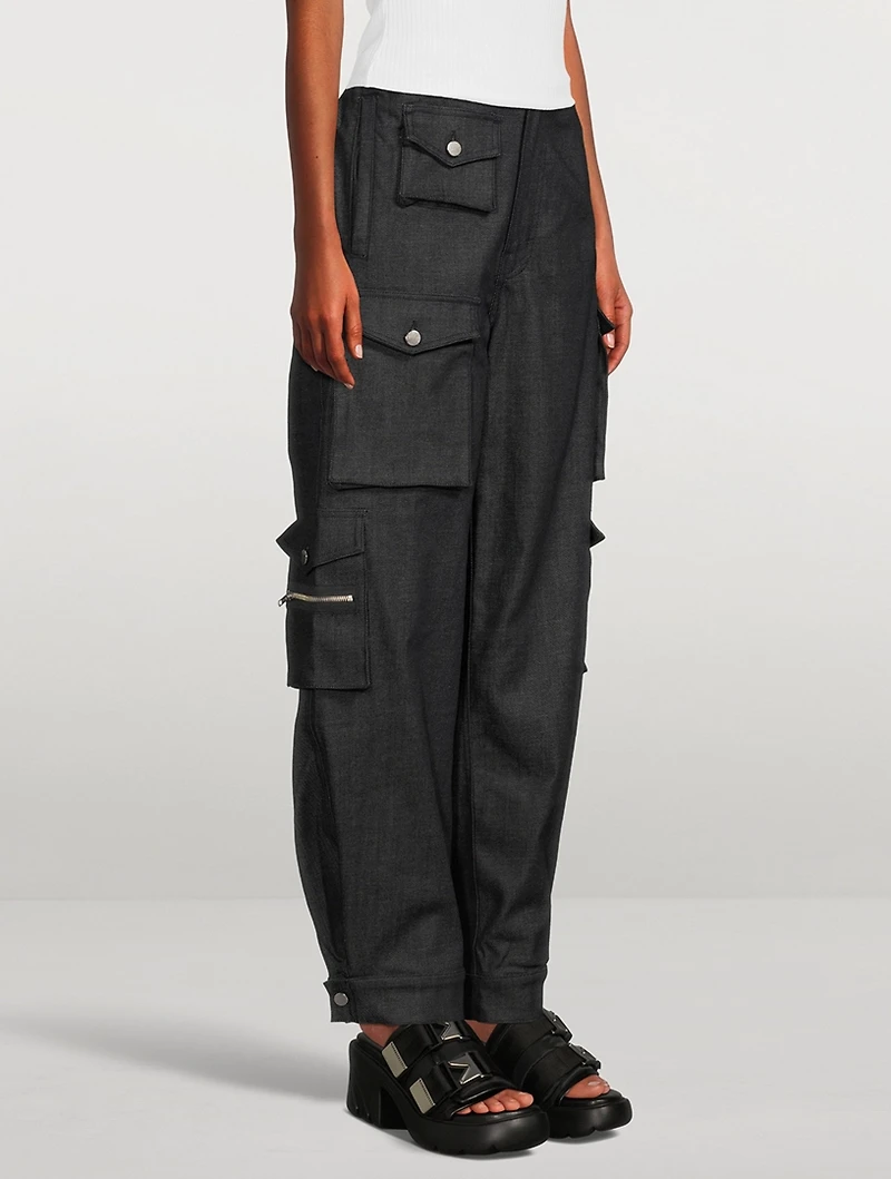 Denim Cargo Pants