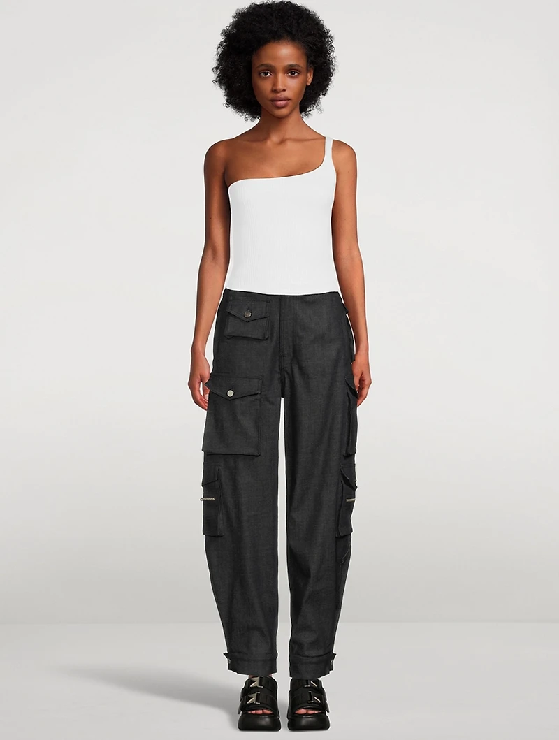 Denim Cargo Pants