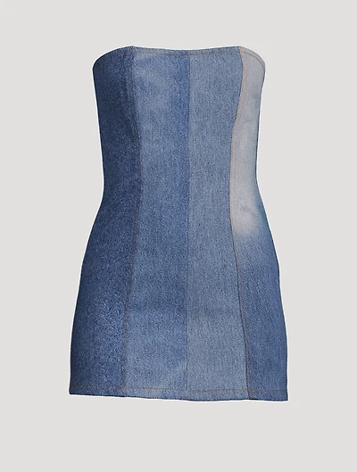 Upcycled Denim Mini Dress