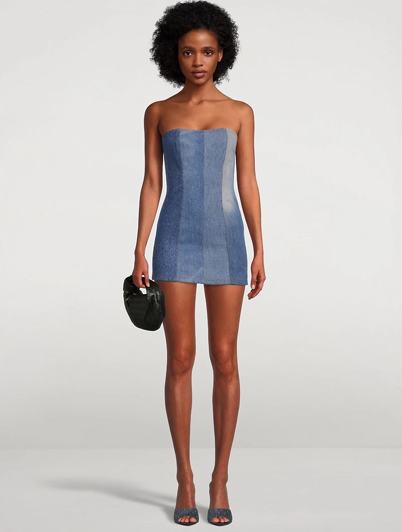 Upcycled Denim Mini Dress