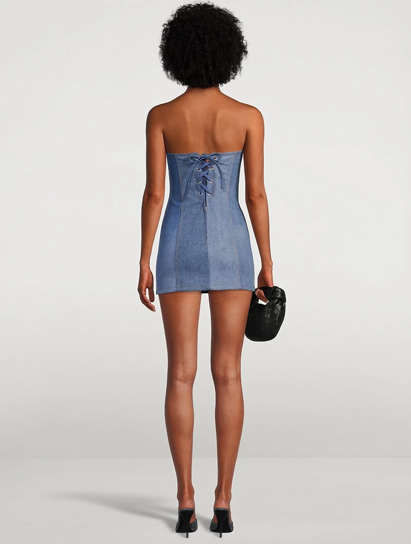 Upcycled Denim Mini Dress