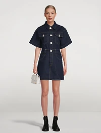 Oversized Detail Denim Dress