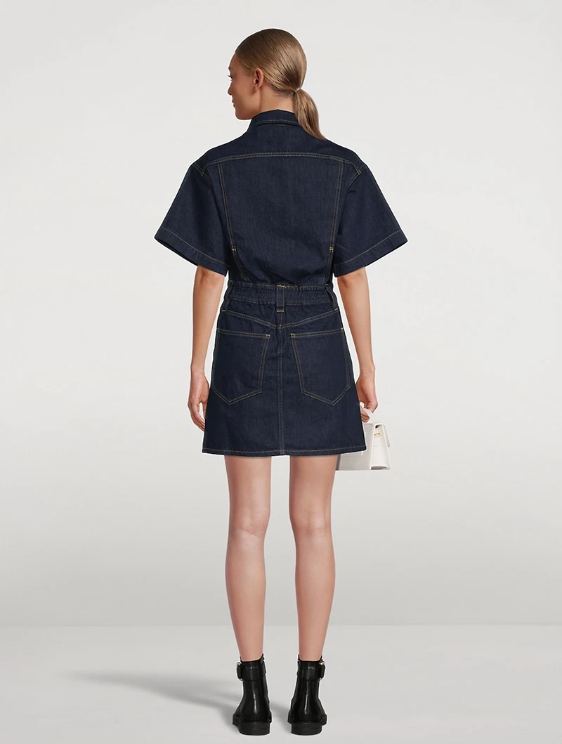 Oversized Detail Denim Dress