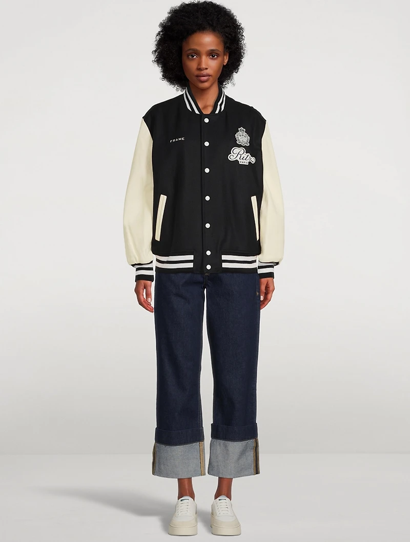 Oversized Detail Straight-Leg Jeans