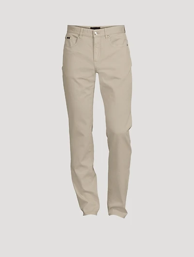 Cotton And Linen-Blend Jeans