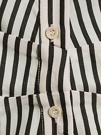 Ruched Shirt In Stripe Print