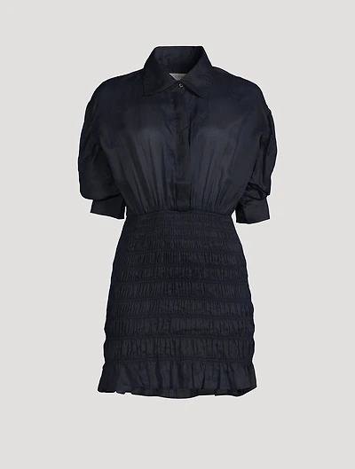 Smocked Shirt Dress