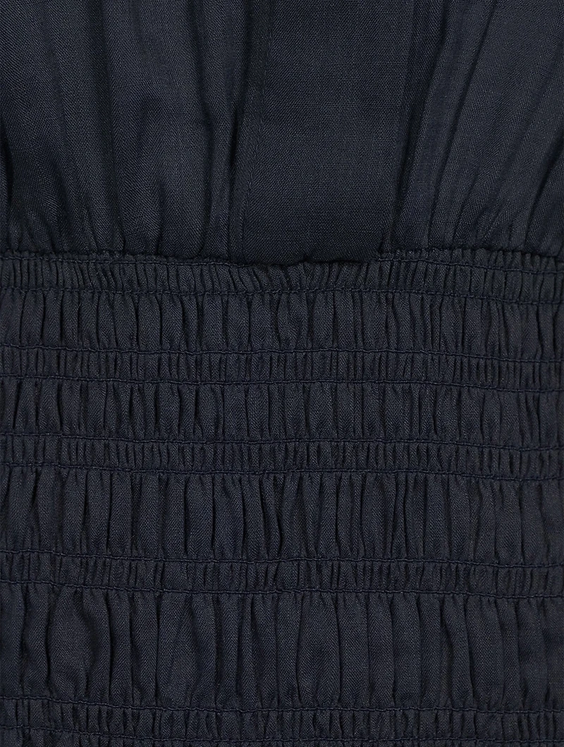 Smocked Shirt Dress