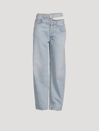 Broken Waistband Straight-Leg Jeans