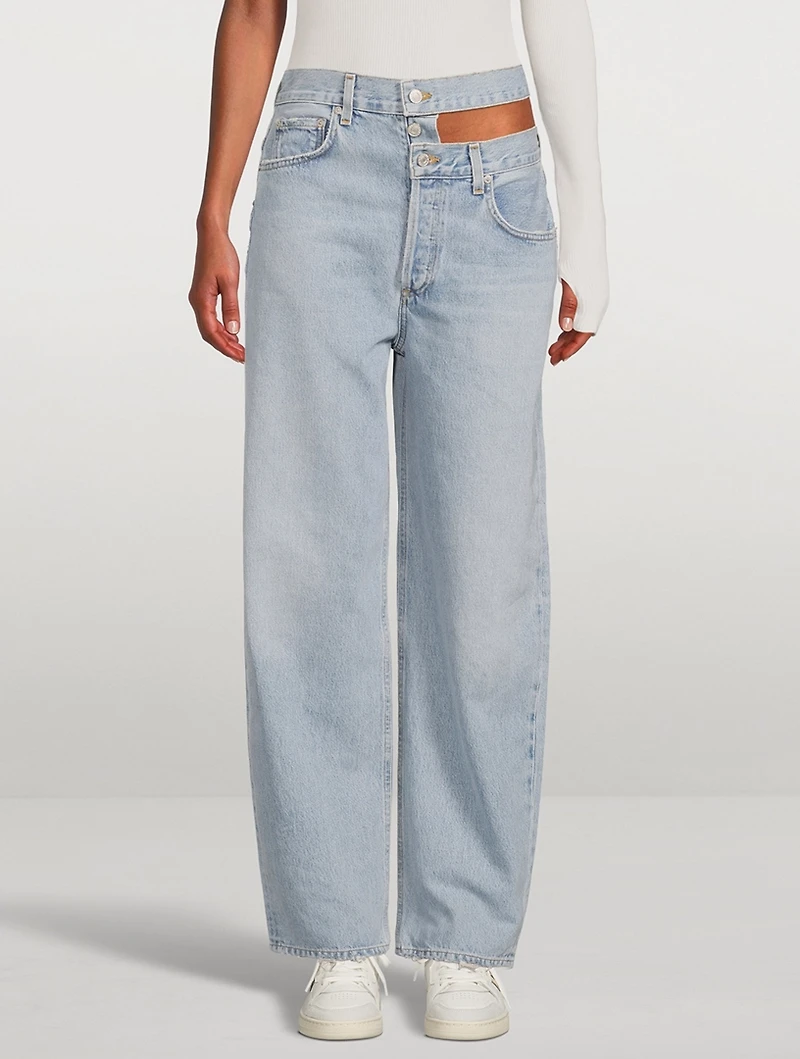 Broken Waistband Straight-Leg Jeans