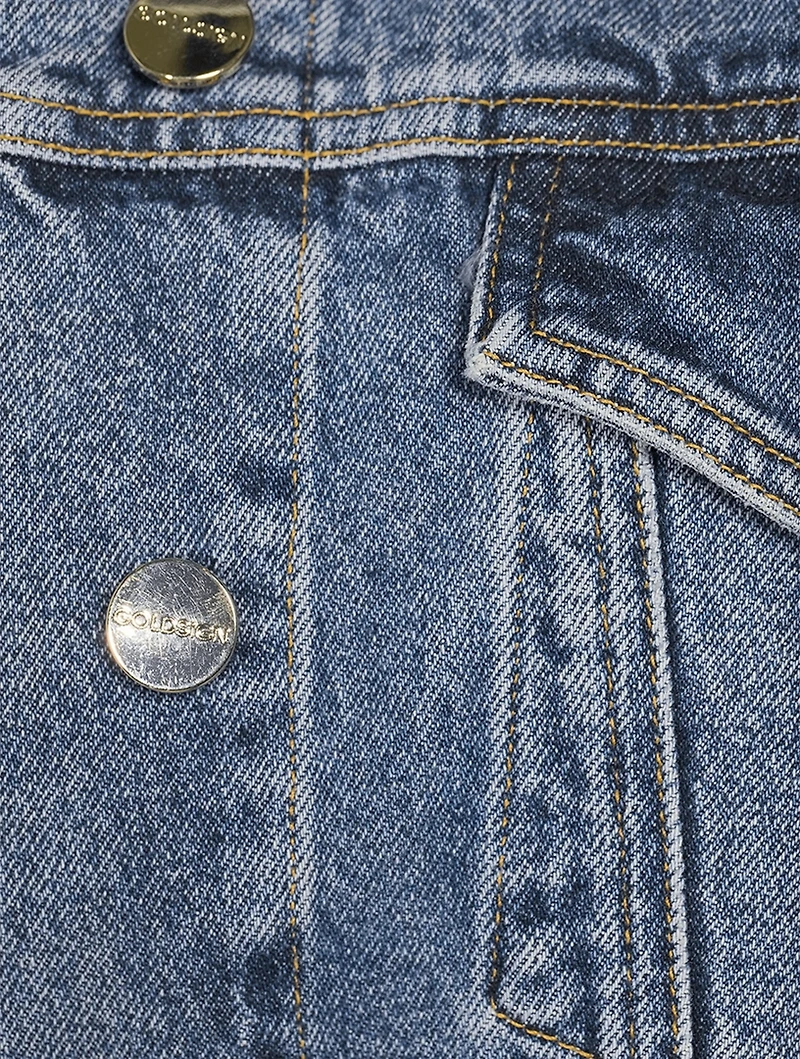 Peplum-Hem Denim Jacket