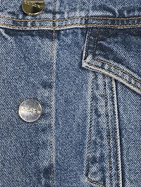 Peplum-Hem Denim Jacket