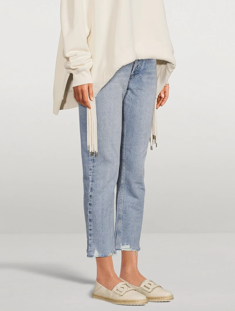 Riley High-Rise Straight-Leg Cropped Jeans