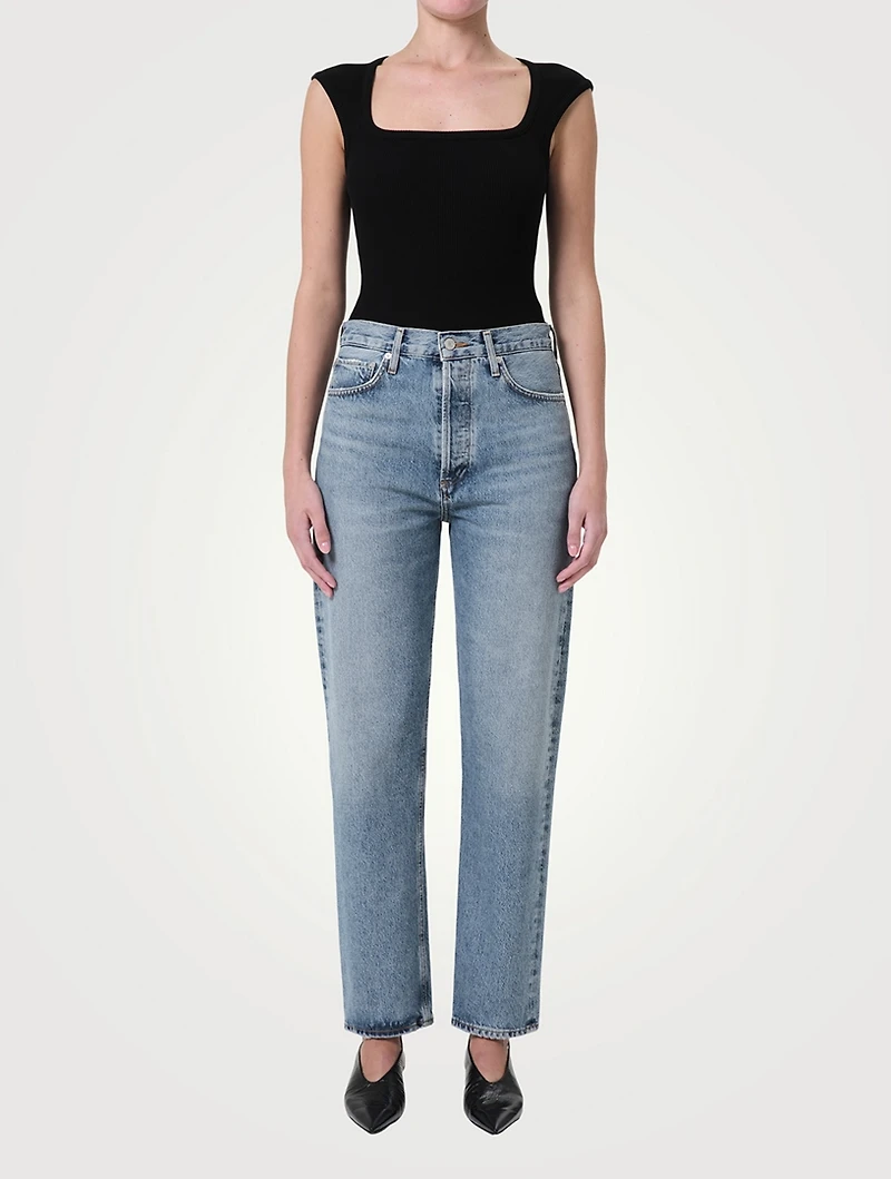 90s Pinch Waist Straight Jeans