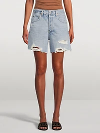Elle V-Front Denim Shorts