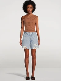 Elle V-Front Denim Shorts