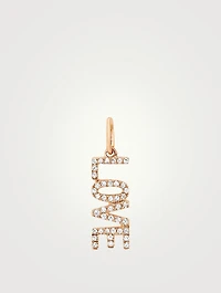 14K Rose Gold Love Charm Pendant With Diamonds