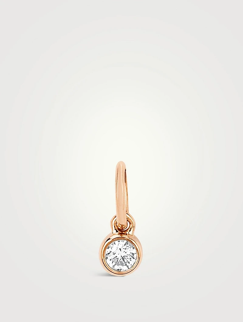 14K Rose Gold Diamond Bezel Charm Pendant