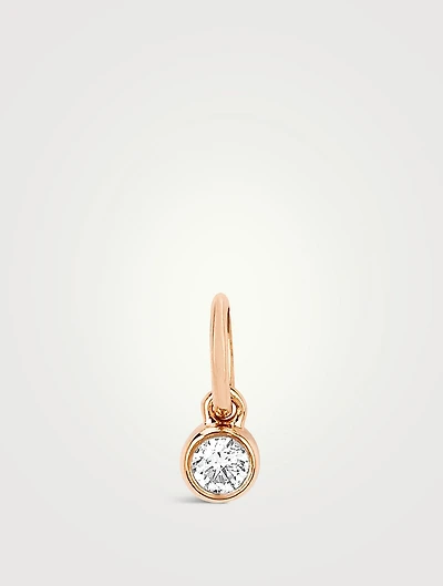 14K Rose Gold Diamond Bezel Charm Pendant