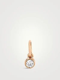 14K Rose Gold Diamond Bezel Charm Pendant